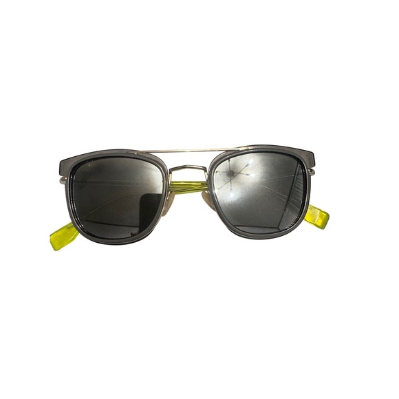 Fendi Other - Fendi Sunglasses Black Frame Gold Brow Bar Neon Green Accents Designer Italy
